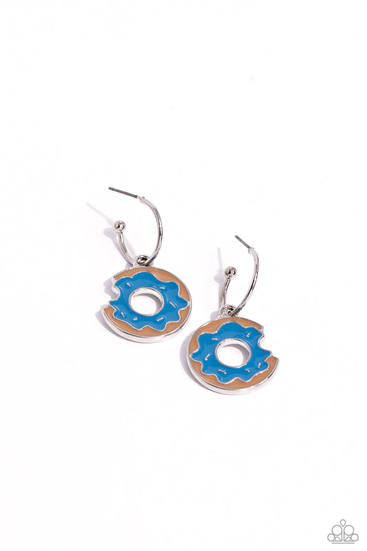 Donut Delivery - Blue Hoop Earrings - Paparazzi Accessories