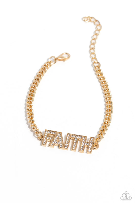 Faithful Finish - Gold Clasp Closure Bracelet - Paparazzi Accessories
