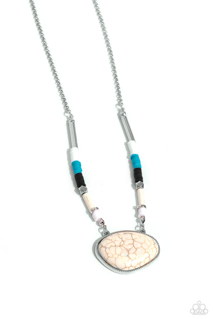 Seize the Sahara - White Crackle Stone Necklace - Paparazzi Accessories