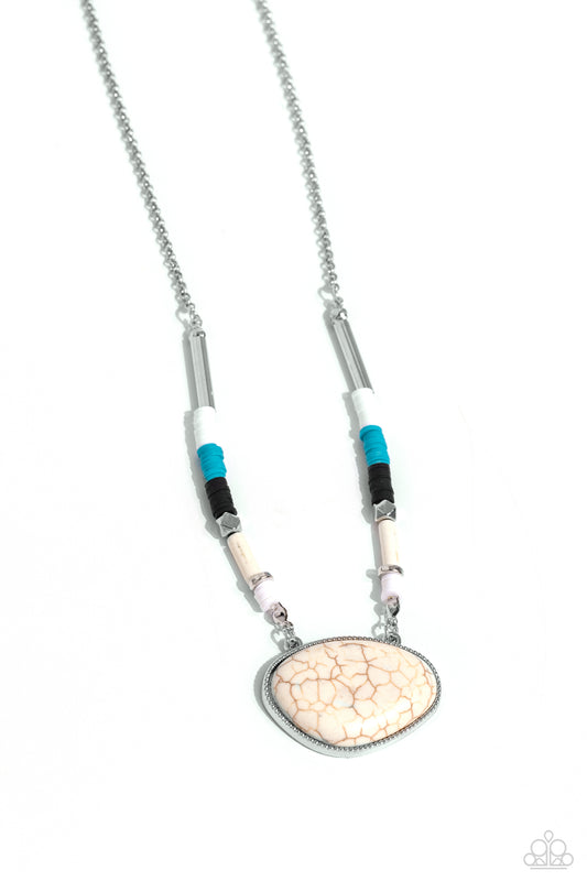 Seize the Sahara - White Crackle Stone Necklace - Paparazzi Accessories