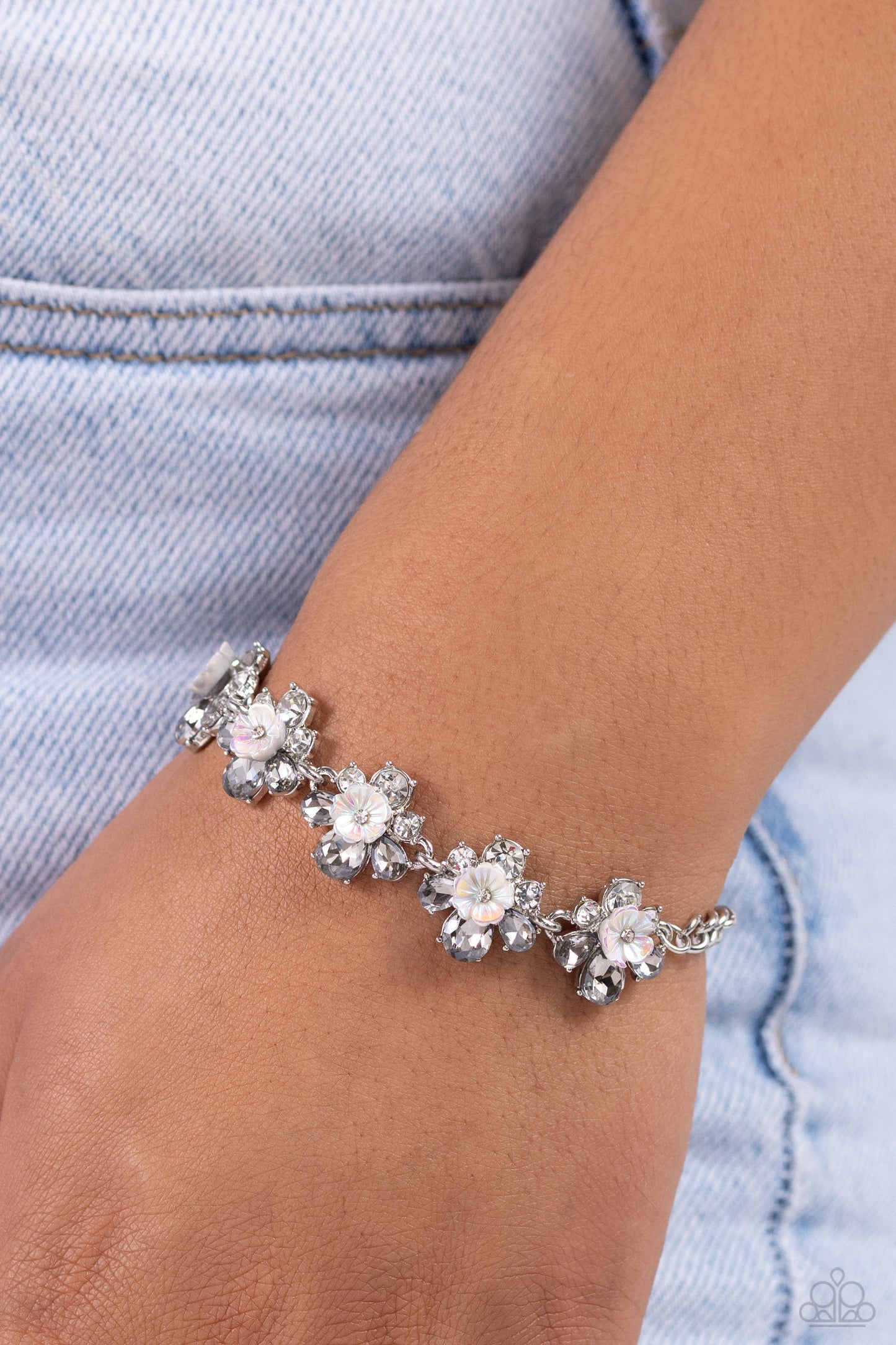 Floral Frenzy - Silver Clasp Bracelet - Paparazzi Accessories