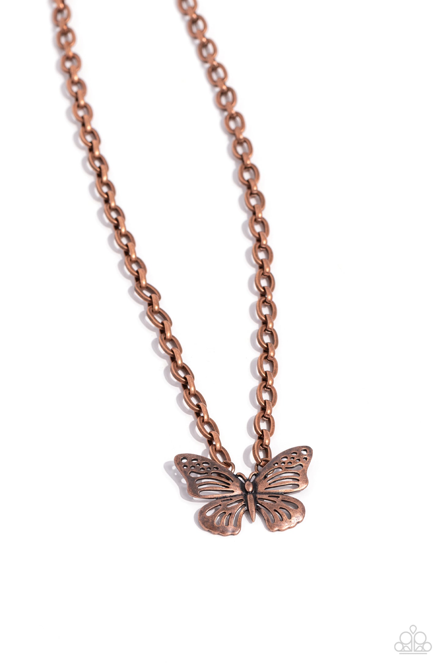 Midair Monochromatic - Copper Butterfly Necklace - Paparazzi Accessories