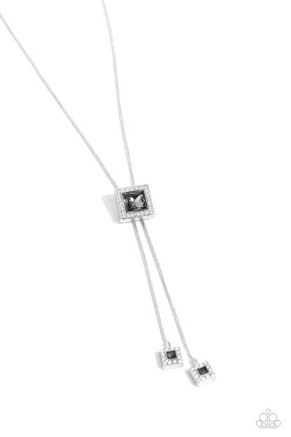 I Solemnly SQUARE - Silver Bolo Necklace - Paparazzi Accessories