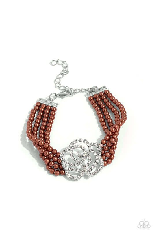 Regal Rose - Brown Pearl Clasp Bracelet - Paparazzi Accessories