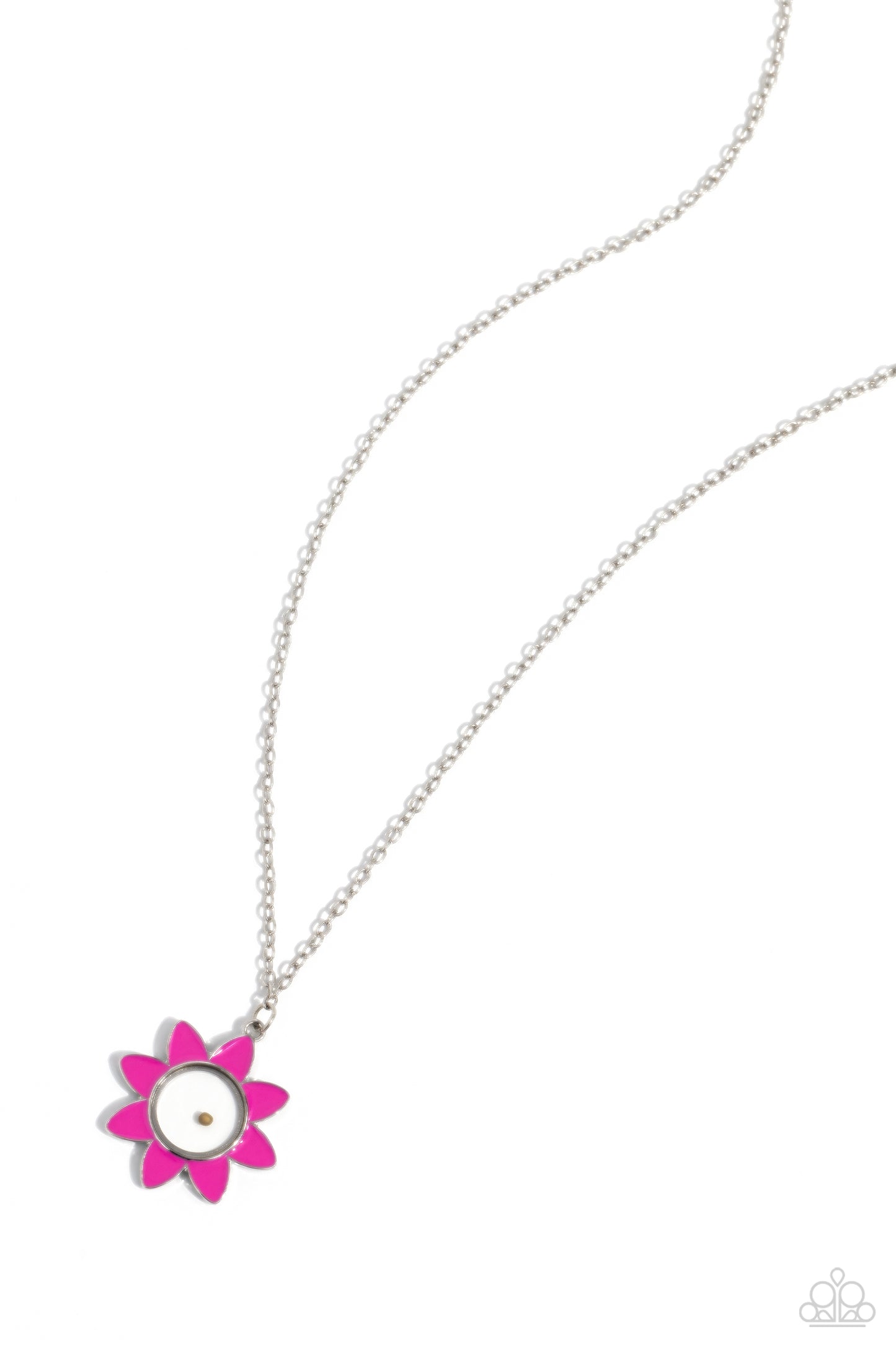 Petals of Inspiration - Pink Flower Mustard Seed Necklace - Paparazzi Accessories