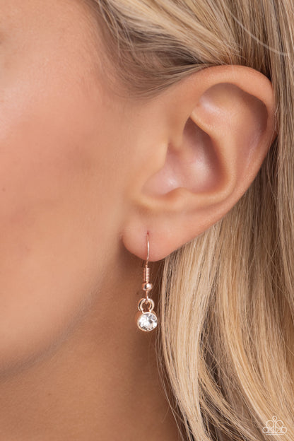 PET in Motion - Rose Gold Paw Print Heart Necklace - Paparazzi Accessories