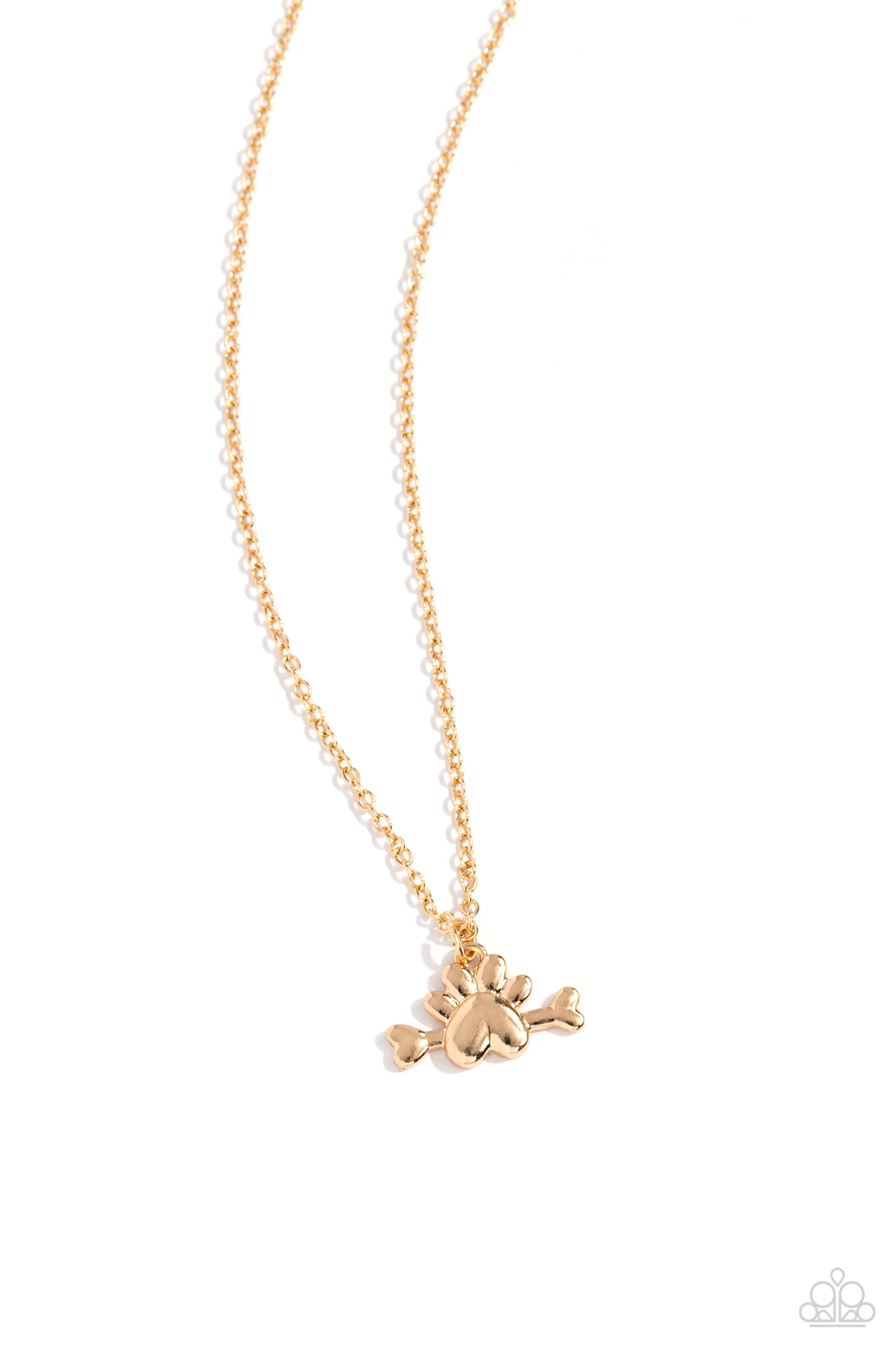 Loyal Companion - Gold Paw Print Necklace - Paparazzi Accessories