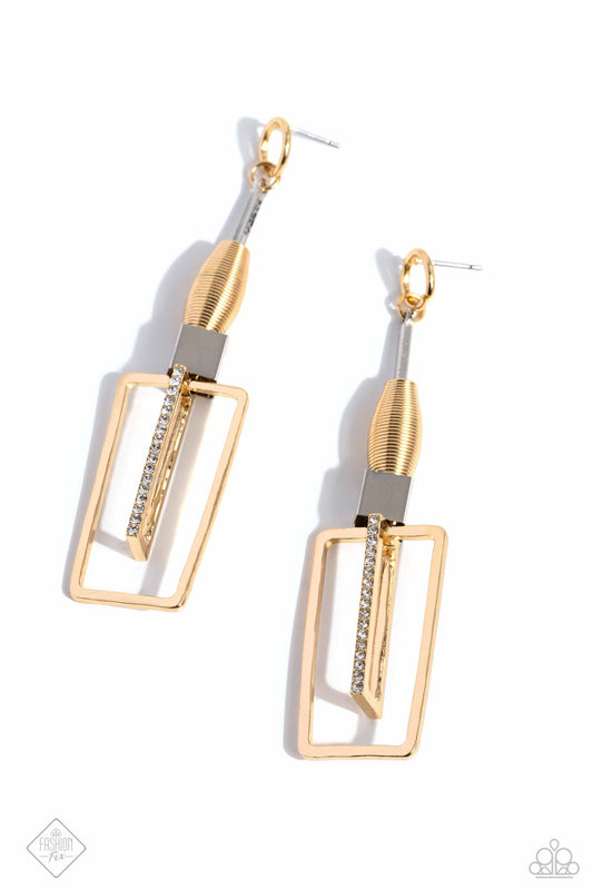 Clear the SQUARE - Gold Post Earrings - Paparazzi Accessories