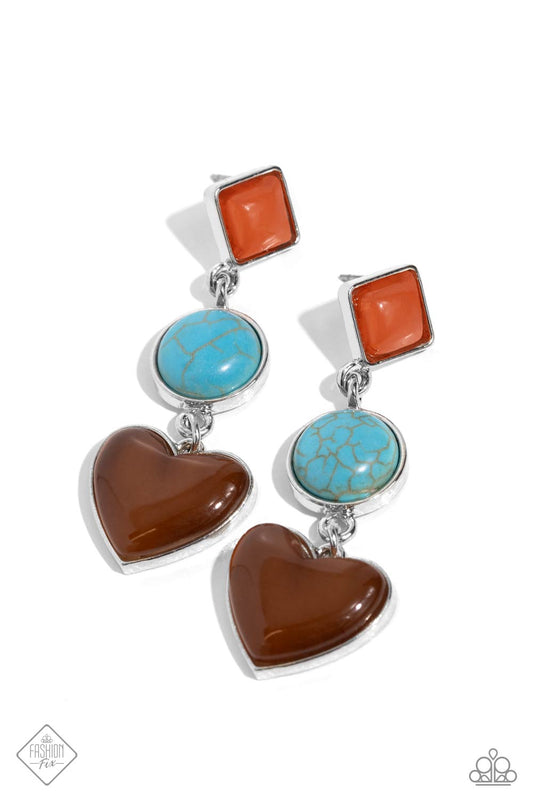 Desertscape Debut - Brown - Post Earrings - Paparazzi Accessories