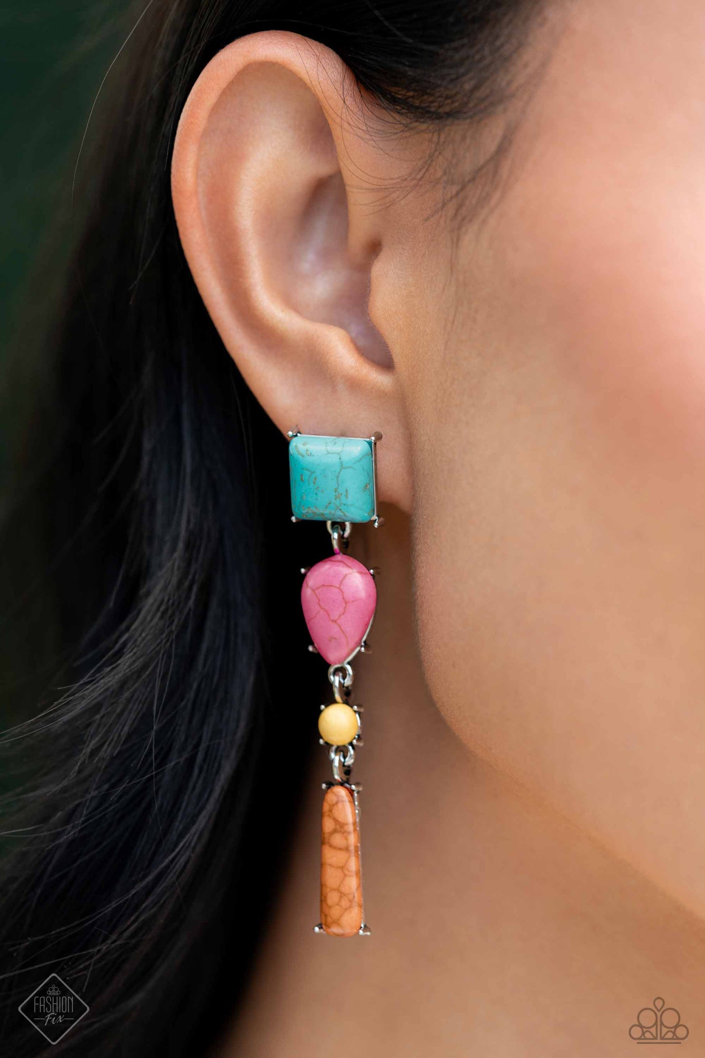 Saharan Sabbatical - Blue Post Earrings - Paparazzi Accessories