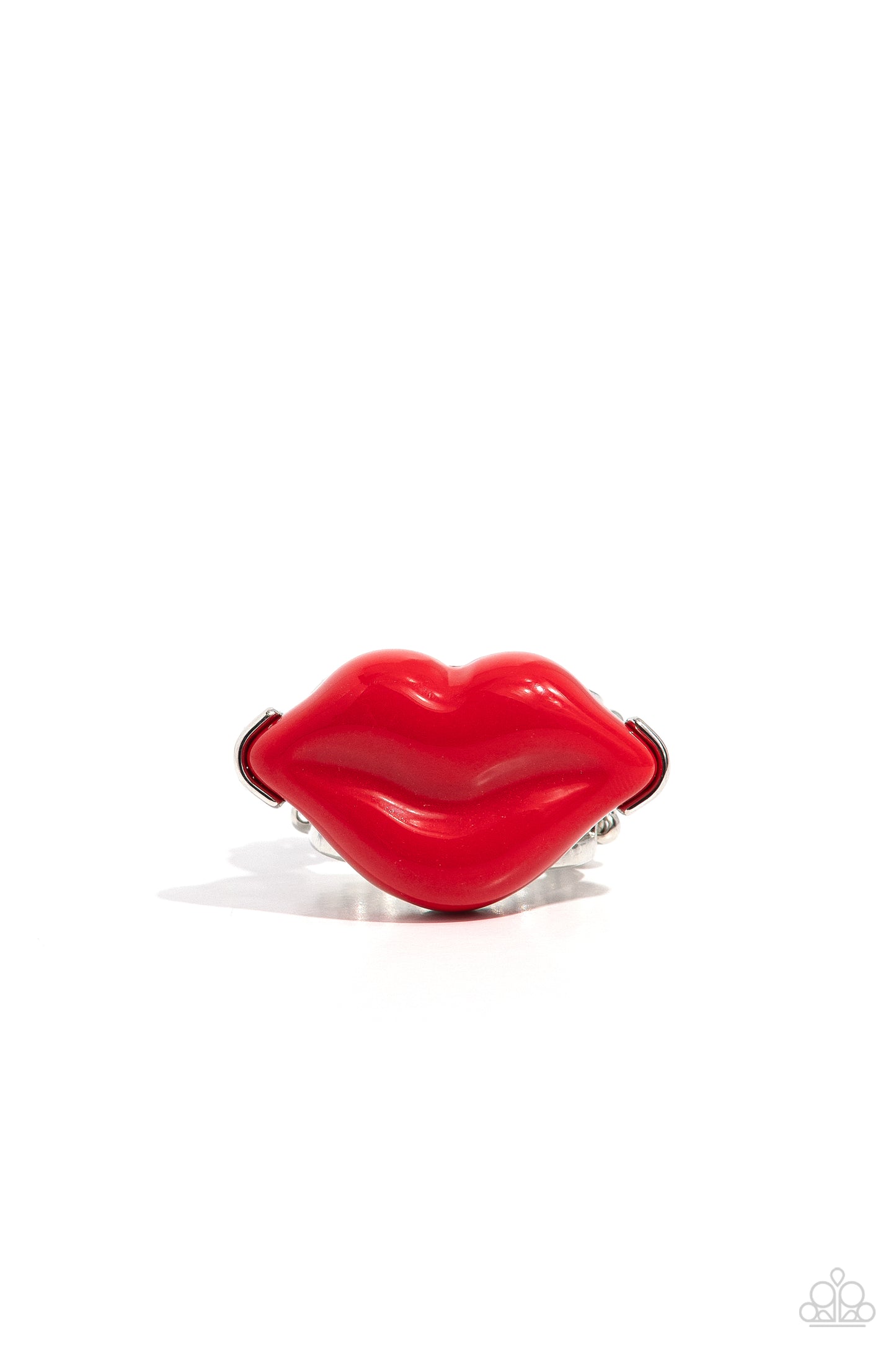 Lively Lips - Red Acrylic Lips Ring - Paparazzi Accessories