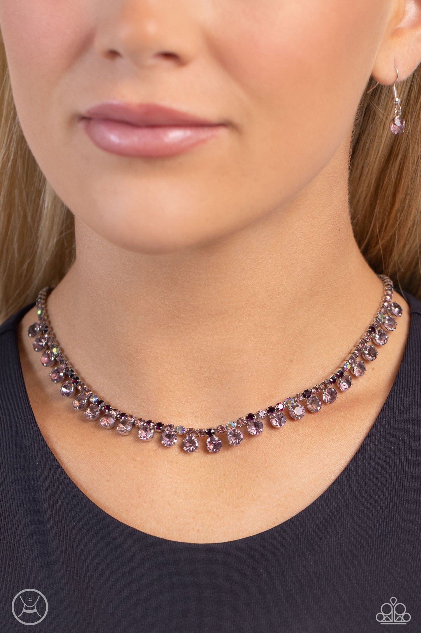 Ritzy Rhinestones - Purple - Iridescent Amethyst Rhinestone Choker Necklace - Paparazzi Accessories