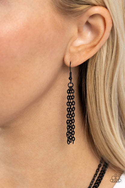 Carefree Confidence - Purple - Black Dipped Chain Heart Pendant Necklace - Paparazzi Accessories