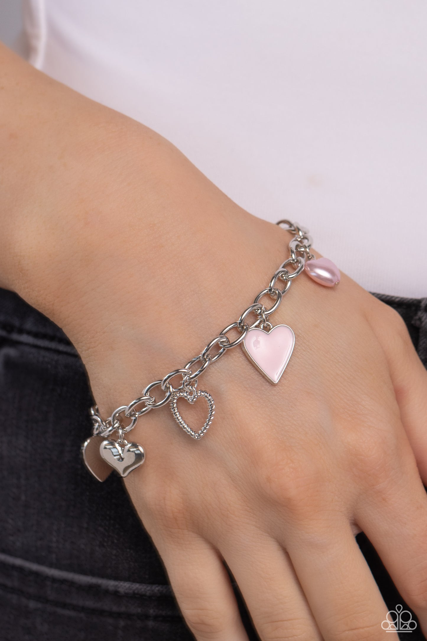 Diverse Dalliance - Pink Charm Bracelet - Paparazzi Accessories