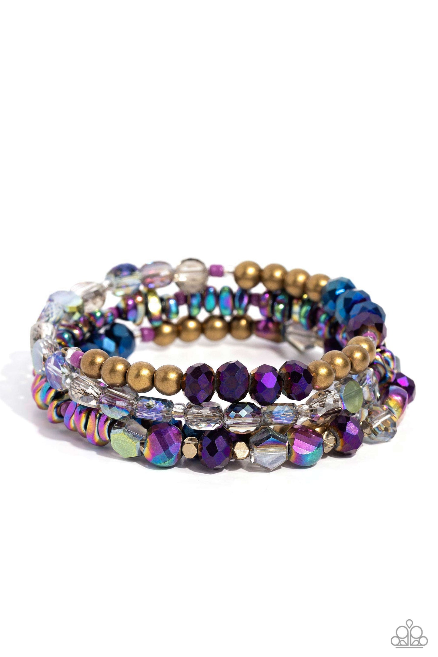 Impressive Infinity - Brass Oil Spill Coil Bracelet - Paparazzi Accessories