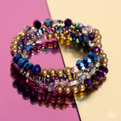 Impressive Infinity - Brass Oil Spill Coil Bracelet - Paparazzi Accessories