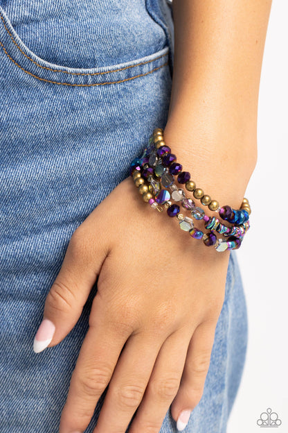 Impressive Infinity - Brass Oil Spill Coil Bracelet - Paparazzi Accessories