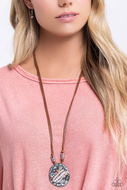 Handcrafted Hallmark - Multi Marbled Stone Pendant Necklace - Paparazzi Accessories