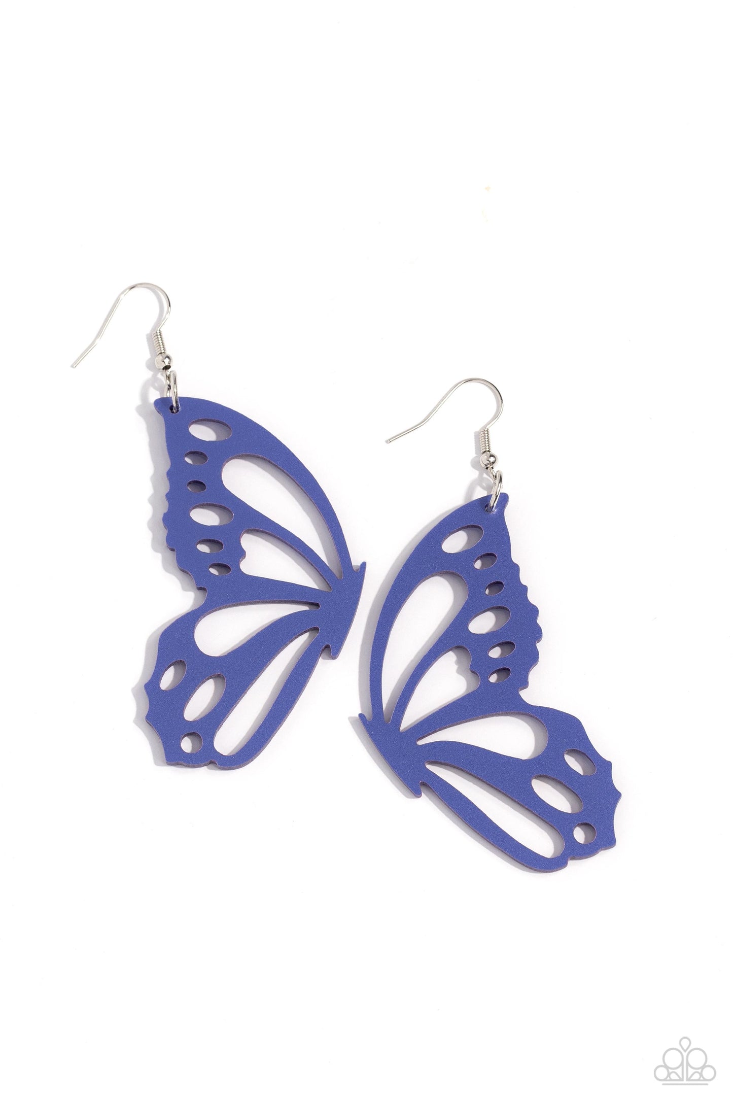 WING of the World - Blue - Acrylic Butterfly Wing Earrings - Paparazzi Accessories