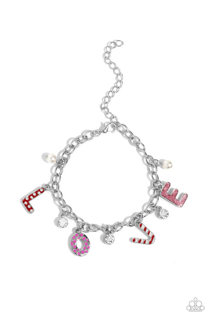 Lovestruck Leisure - Pink - LOVE Clasp Closure Bracelet - Paparazzi Accessories