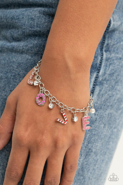 Lovestruck Leisure - Pink - LOVE Clasp Closure Bracelet - Paparazzi Accessories