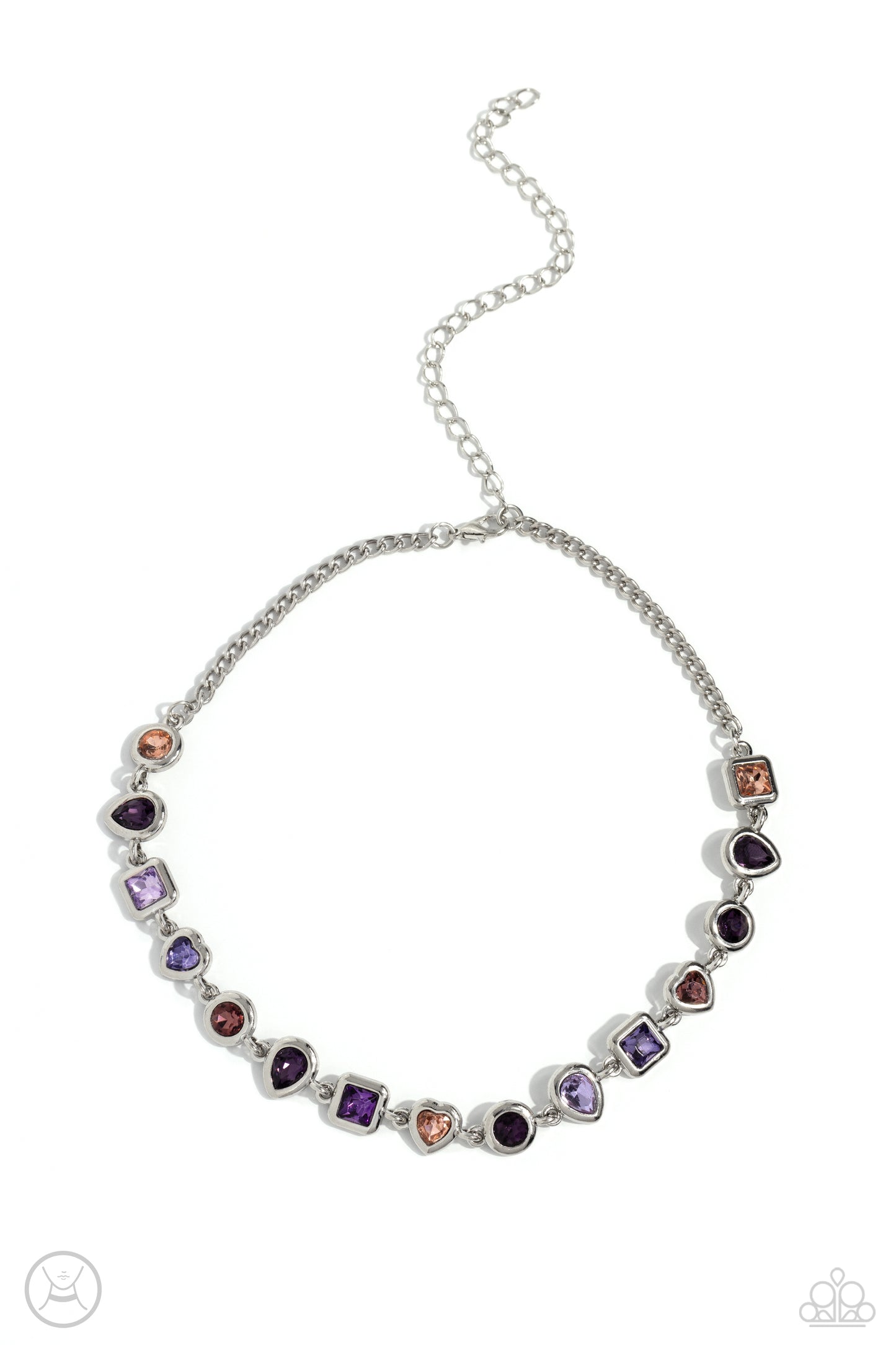 Abstract Admirer - Purple Rhinestone Choker Necklace - Paparazzi Accessories