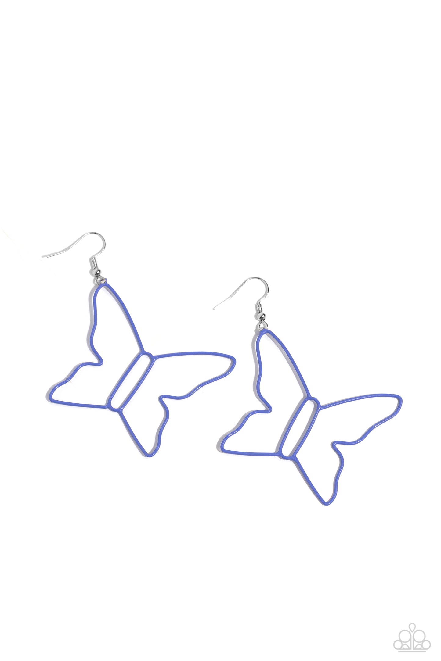 Soaring Silhouettes - Blue Butterfly Fishhook Earrings - Paparazzi Accessories