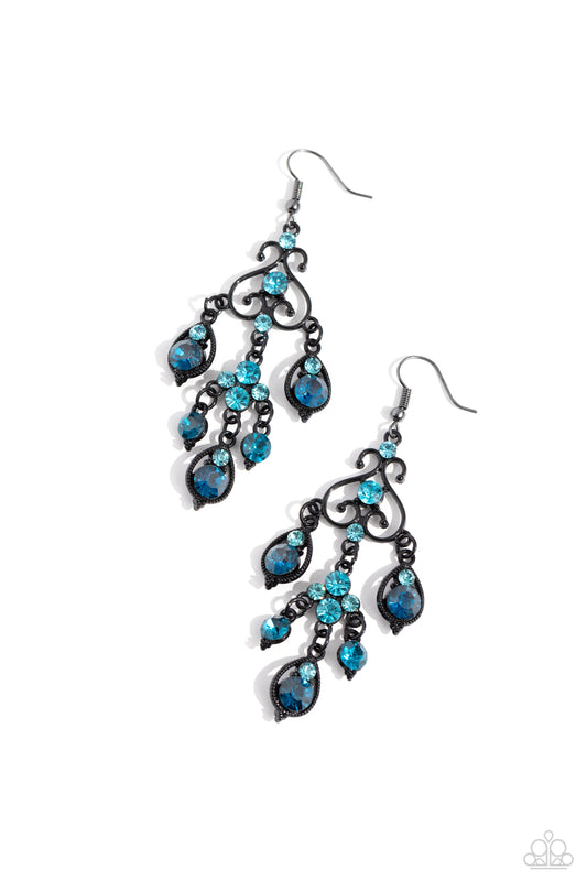 Regal Renovation - Blue Fishhook Earrings - Paparazzi Accessories