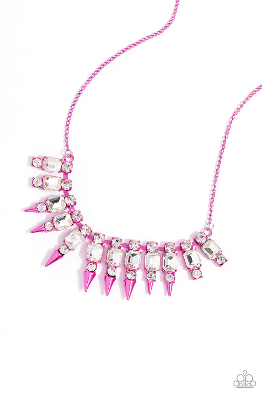 Punk Passion - Pink Dipped Metal Necklace - Paparazzi Accessories