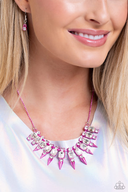 Punk Passion - Pink Dipped Metal Necklace - Paparazzi Accessories