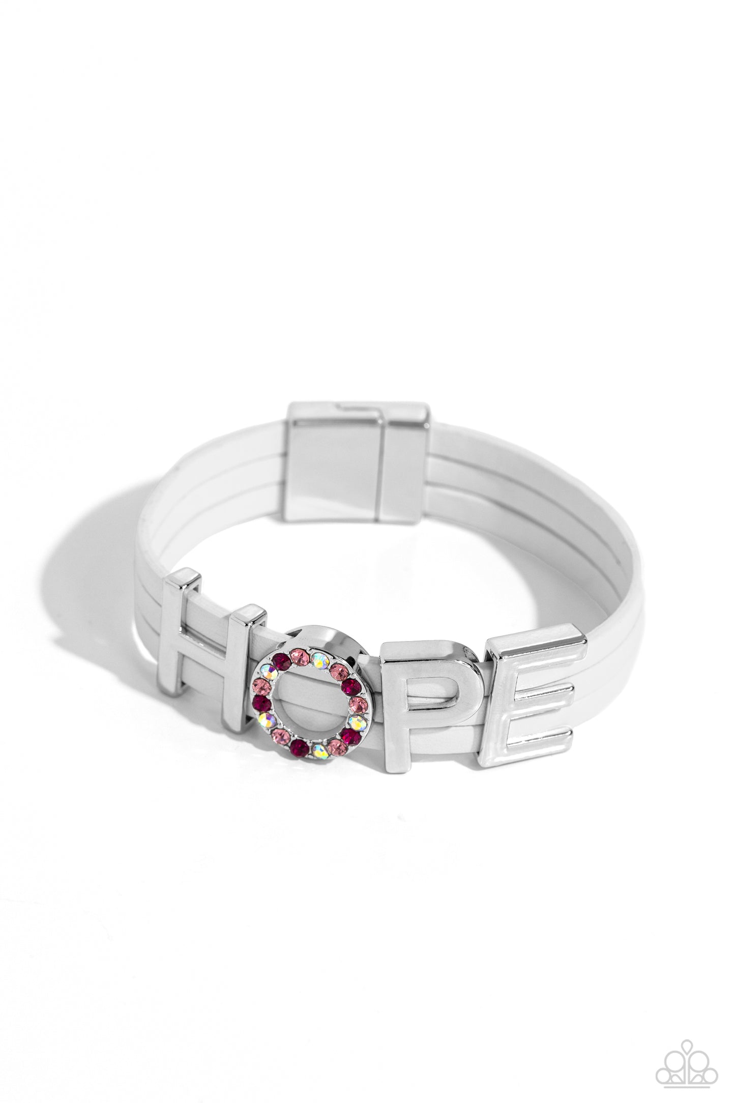 Hopeful Haute - White Magnetic Bracelet - Paparazzi Accessories