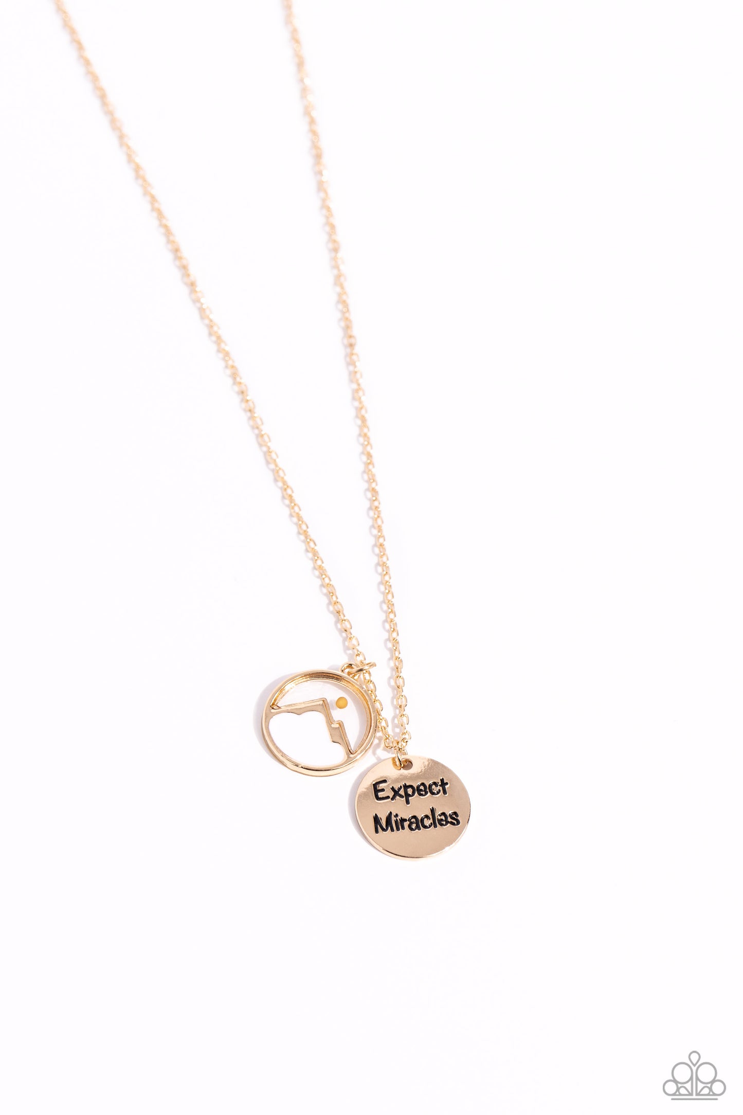 Expect Miracles - Gold Pendant Necklace - Paparazzi Accessories