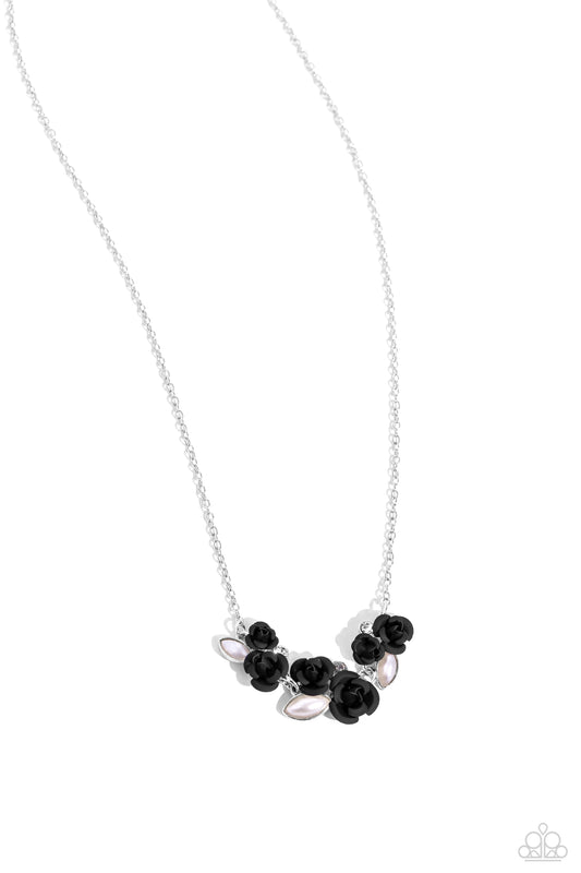 Al-ROSE Ready - Black Rose Necklace - Paparazzi Accessories