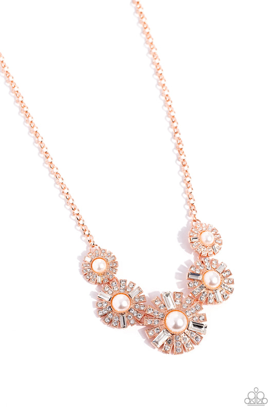 Gatsby Gallery - Copper - Pearl Necklace - Paparazzi Accessories