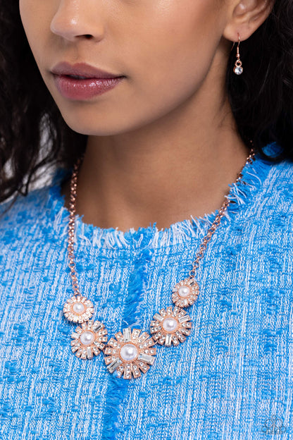 Gatsby Gallery - Copper - Pearl Necklace - Paparazzi Accessories