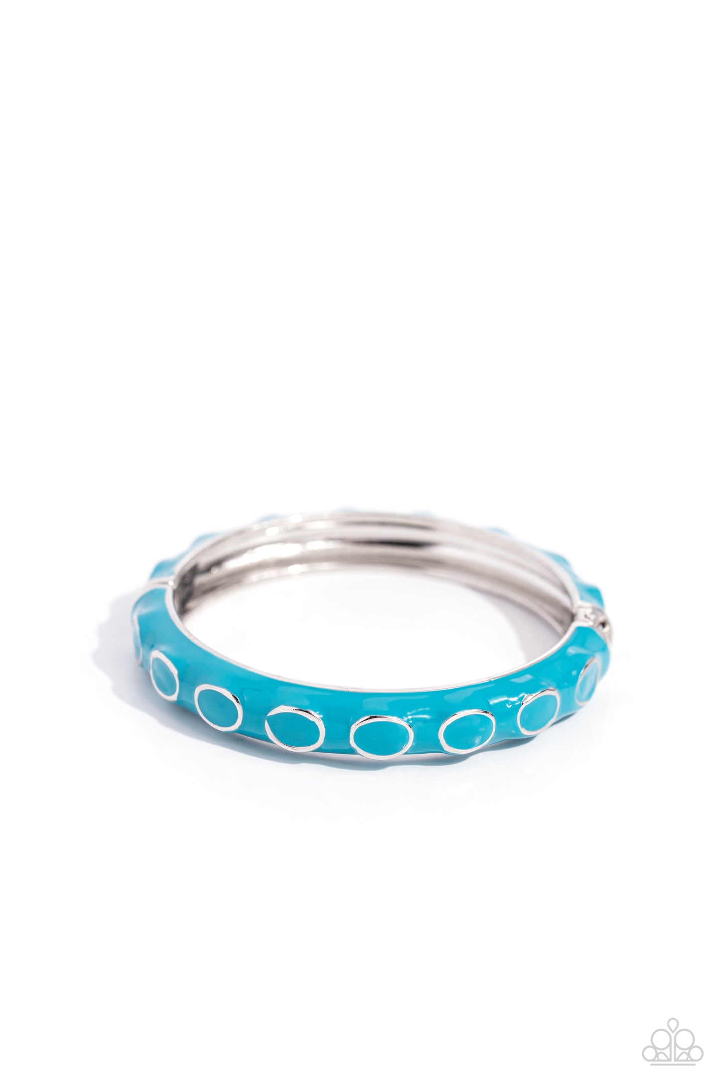 Delightful Diversion - Blue Enamel Silver Hinge Bracelet - Paparazzi Accessories
