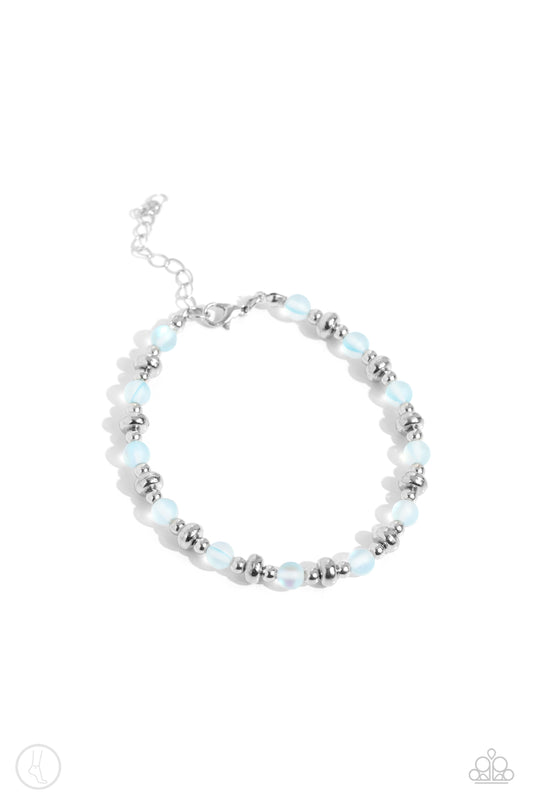DEW or Die - Blue Clasp Anklet - Paparazzi Accessories