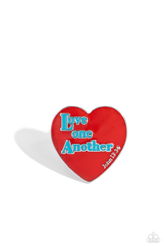 As I Have Loved You - Red Enamel Heart Ring - Paparazzi Accessories