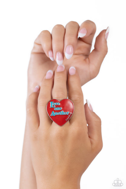As I Have Loved You - Red Enamel Heart Ring - Paparazzi Accessories