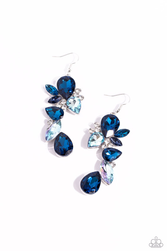 Fancy Flaunter - Blue Fishhook Earrings - Paparazzi Accessories