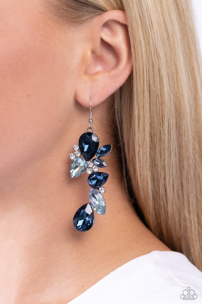 Fancy Flaunter - Blue Fishhook Earrings - Paparazzi Accessories
