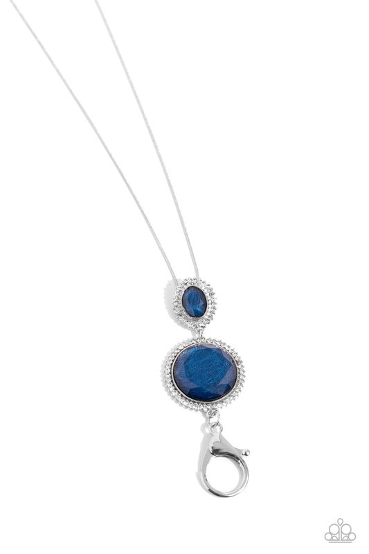 Castle Cadenza - Blue Pendant Lanyard Necklace - Paparazzi Accessories