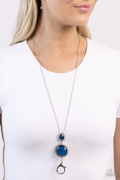 Castle Cadenza - Blue Pendant Lanyard Necklace - Paparazzi Accessories