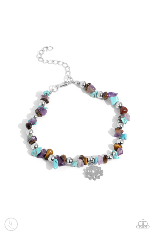 Lotus Landslide - Multi Clasp Anklet - Paparazzi Accessories