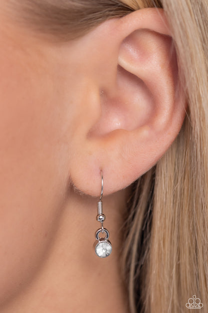 Gleaming Harmony - White Rhinestone Chain Link Necklace - Paparazzi Accessories