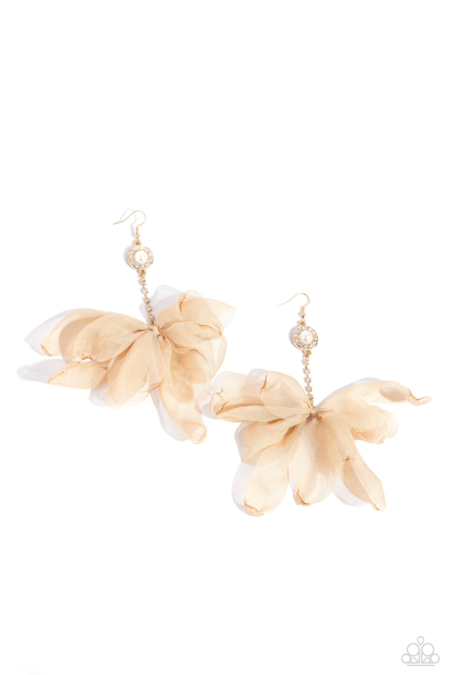 Seriously Sheer - Brown Chiffon Fishhook Earrings - Paparazzi Accessories