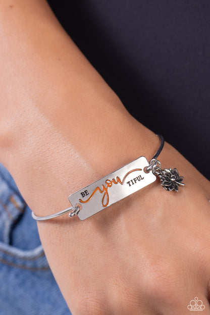 BeYOUtiful Bliss - Orange - Hook and Eye Closure Bangle Bracelet - Paparazzi Accessories