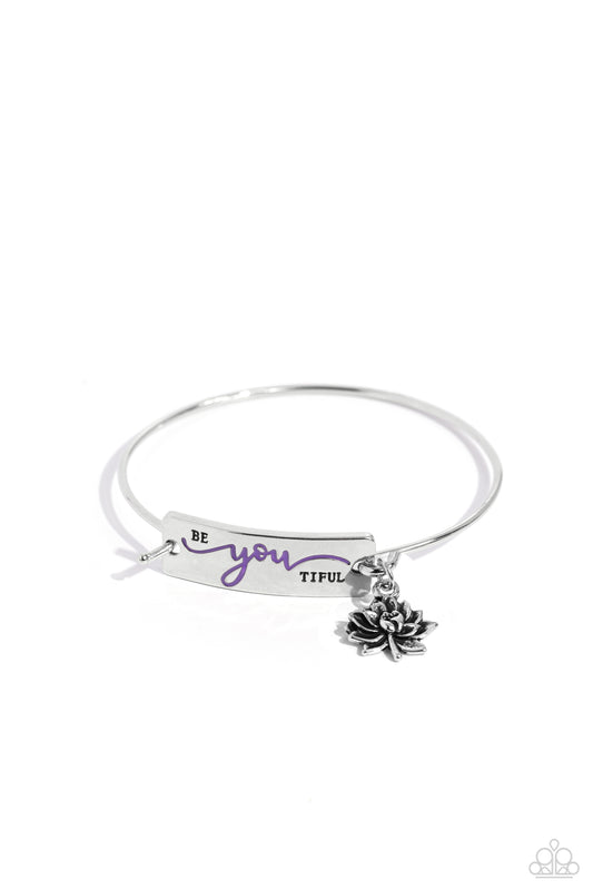 BeYOUtiful Bliss - Purple - Hook and Eye Closure Bangle Bracelet - Paparazzi Accessories