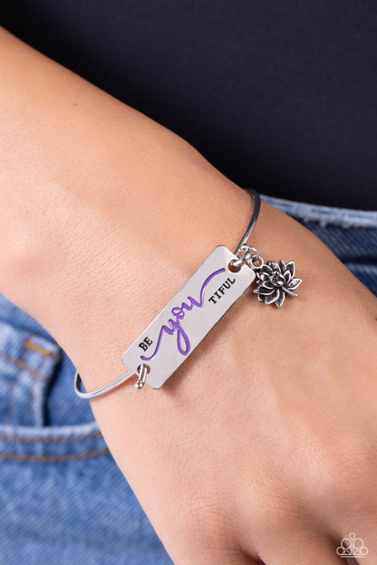 BeYOUtiful Bliss - Purple - Hook and Eye Closure Bangle Bracelet - Paparazzi Accessories