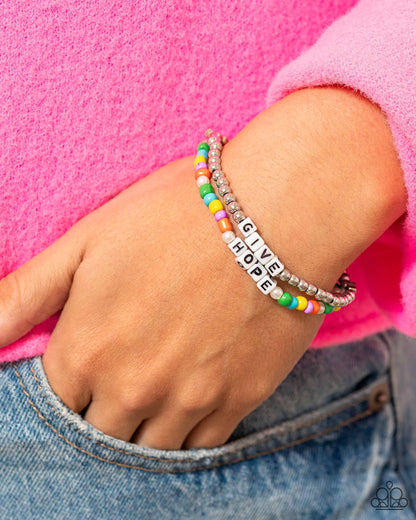 Giving Hope - Multi Stretch Bracelet Stack - Paparazzi Accessories